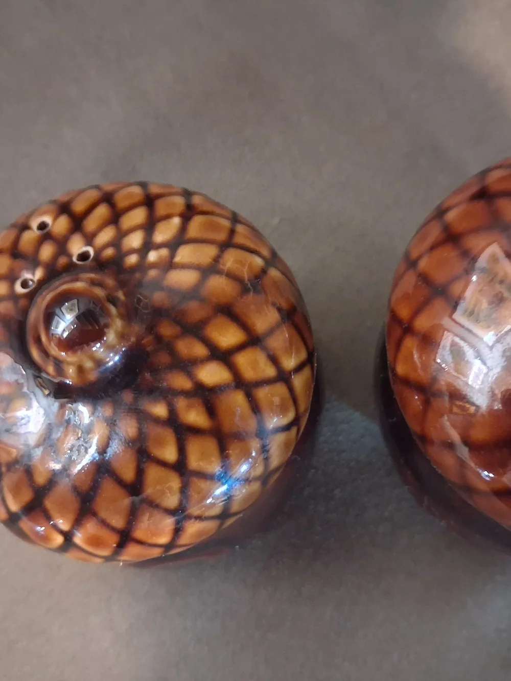 Handcrafted Brown Ceramic Salt And Pepper Shakers  - Home Accents